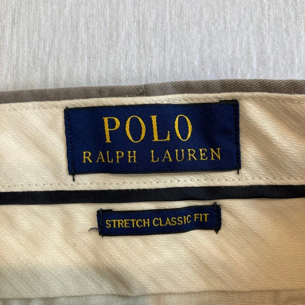 Polo Ralph Lauren Pants Men 38x32‎ (Fit 37x30) Stretch Classic Fit Taupe Gray